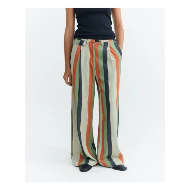 Pantalón Pat Stripes Algodón orgánico | Naranja