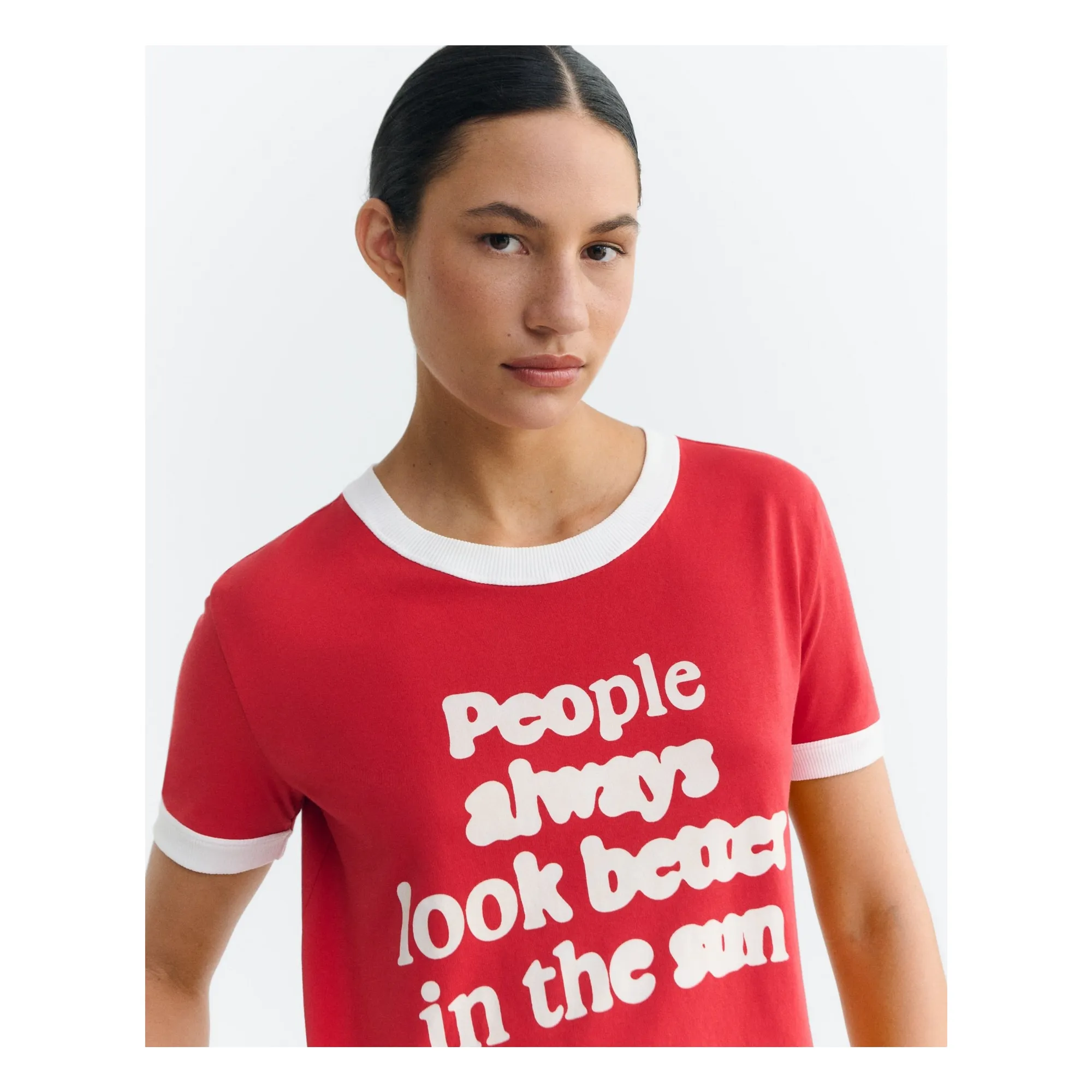 T-shirt People Zowie Coton Bio | Rouge- Image produit n°2