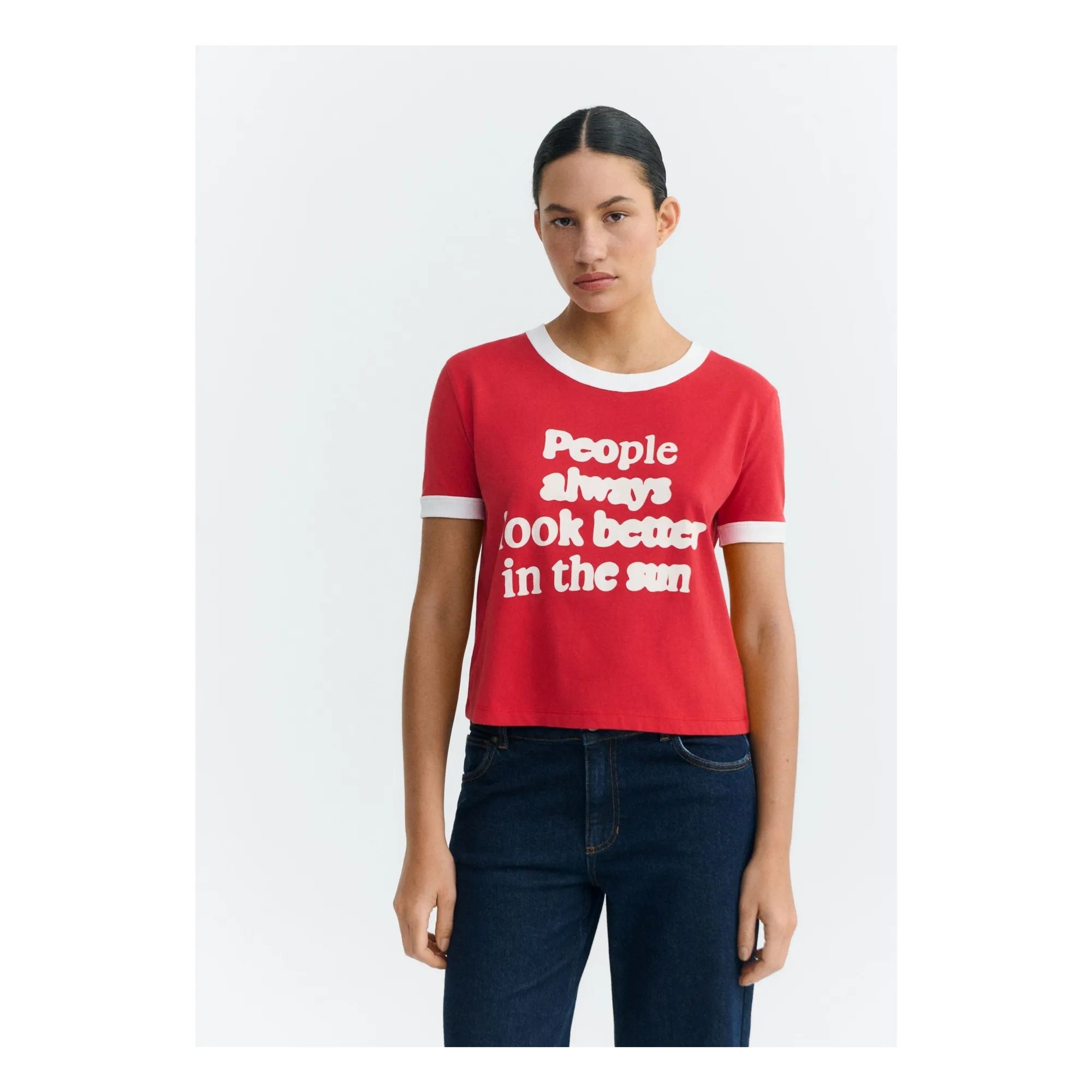 T-shirt People Zowie Coton Bio | Rouge- Image produit n°1