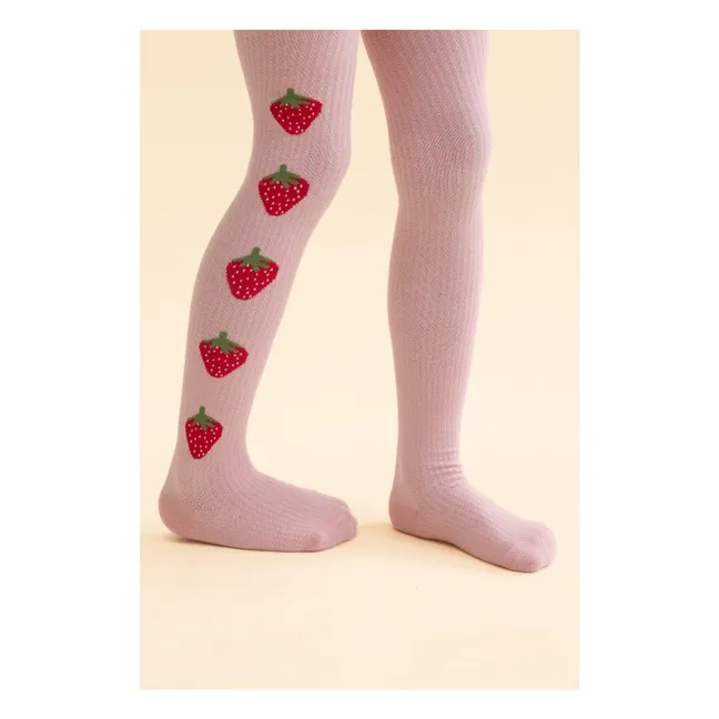 Lote de 2 pares de medias Pointelle Vera Strawberry | Rosa