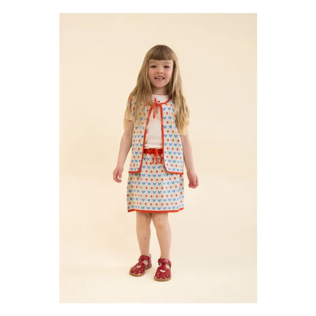 Gilet Sans Manches Léa Cœurs | Rouge