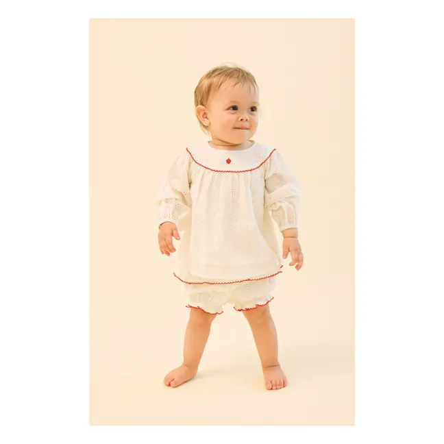 Conjunto de blusa y pantalón corto Claire | Crudo