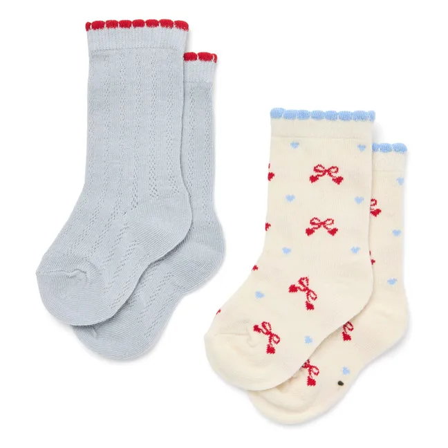 Lote de 2 pares de calcetines Vibe Knot | Azul Pálido