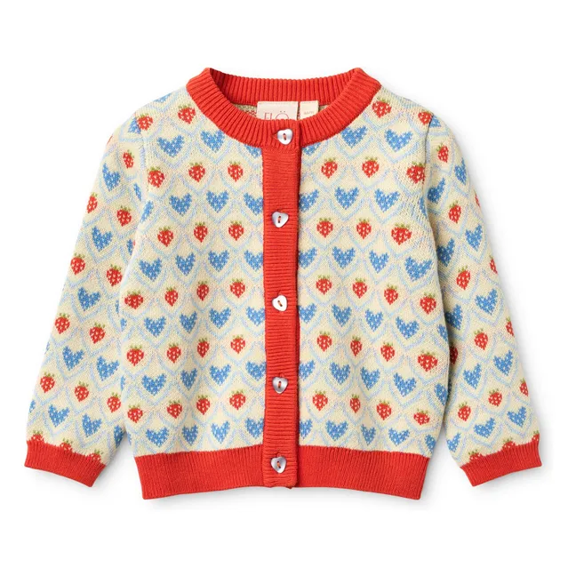 Léa Cœurs cardigan | Red