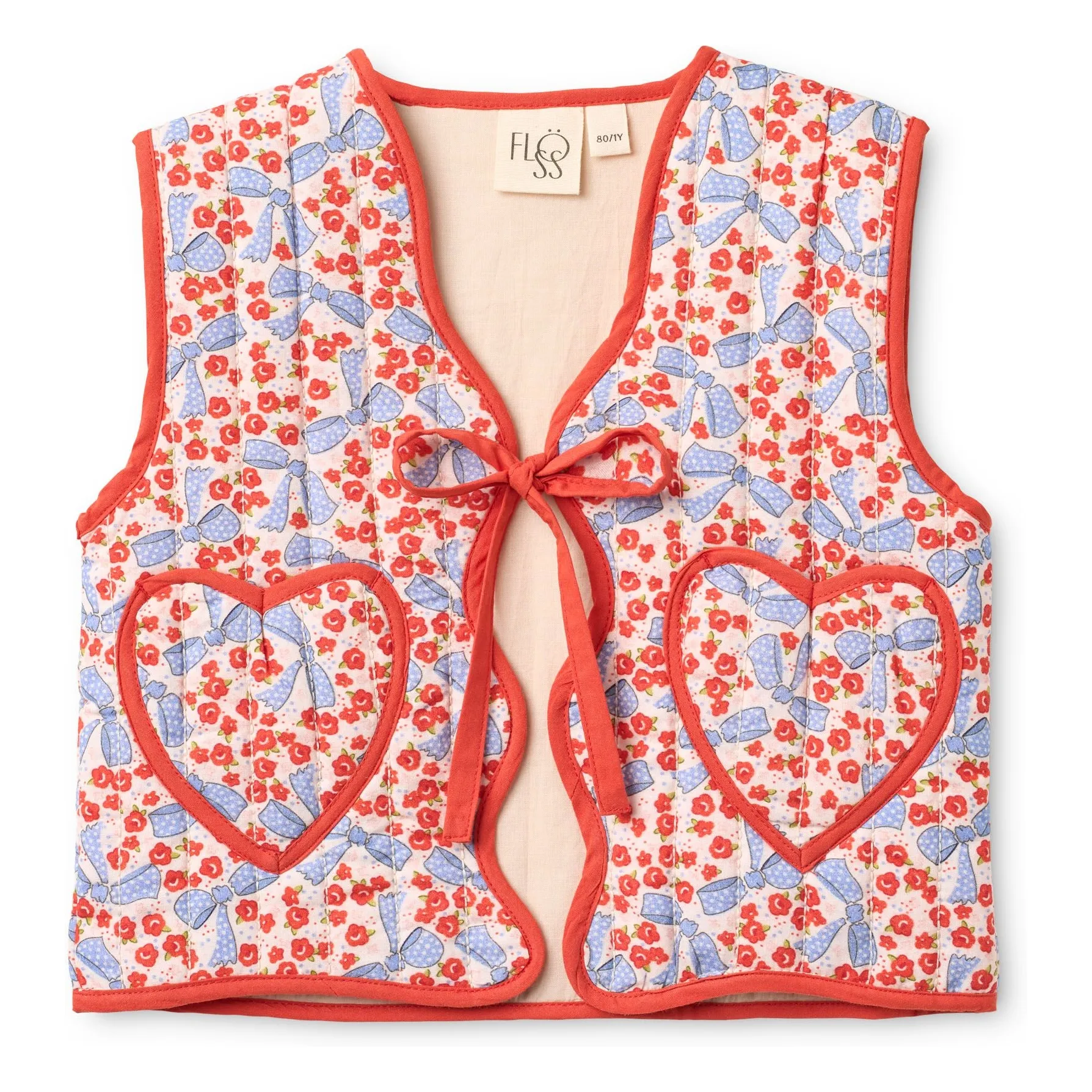 Flöss Red Debbie Fleurie Sleeveless Jacket