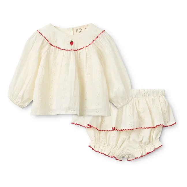 Conjunto de blusa y pantalón corto Claire | Crudo