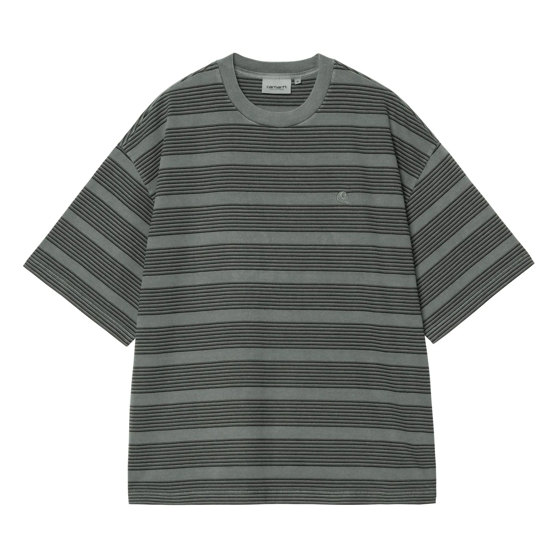 Carhartt Wip Grey-Green Hanson Striped T-Shirt