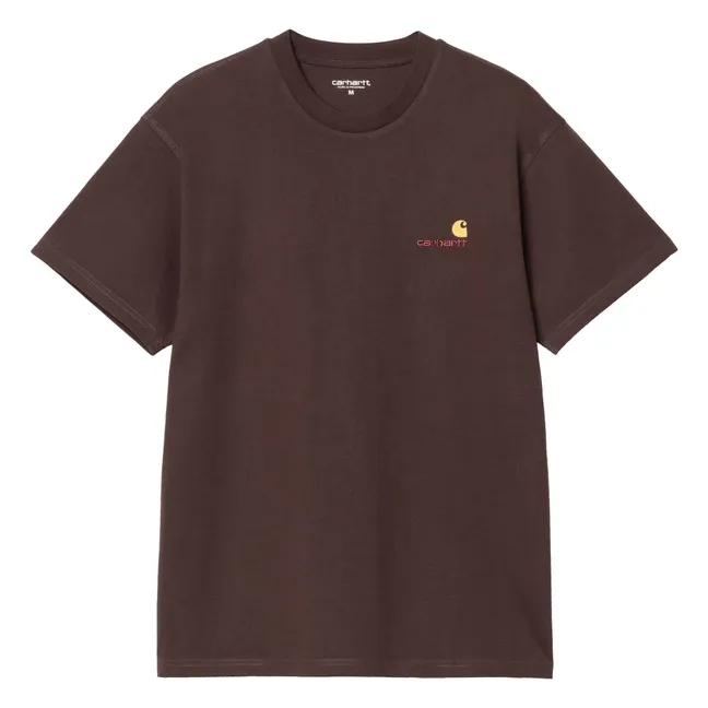 T-Shirt American Script | Marron
