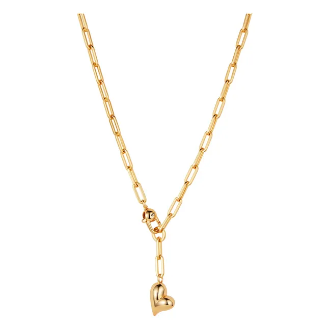 Puffy Heart necklace | Gold