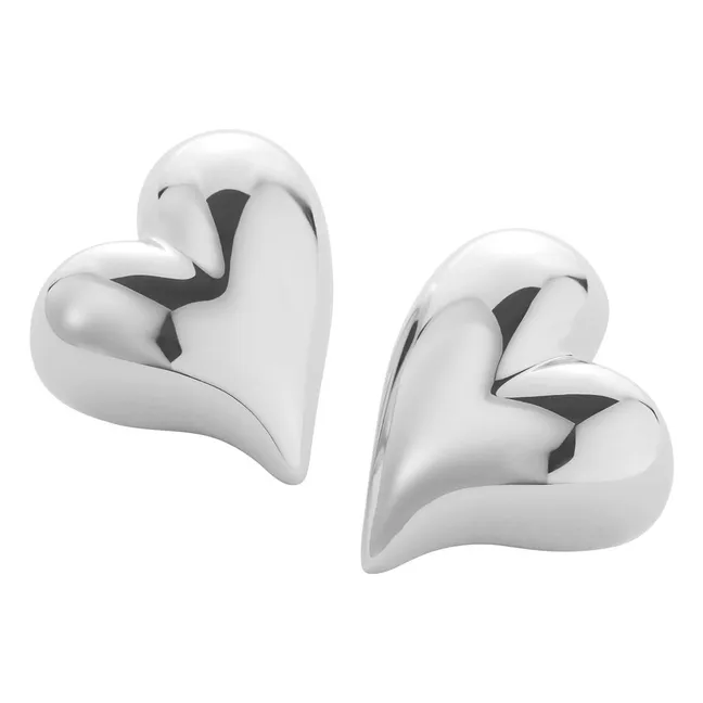 Boucles d'Oreilles Art Heart | Argenté