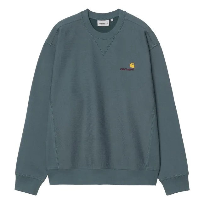 Sweat American Script | Bleu Vert