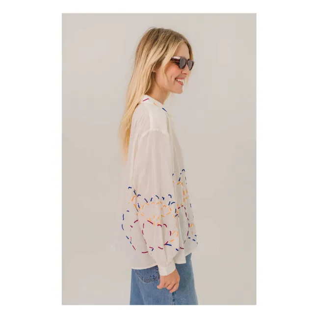 Camisa Ali Pivoine Voile de Coton | Blanco