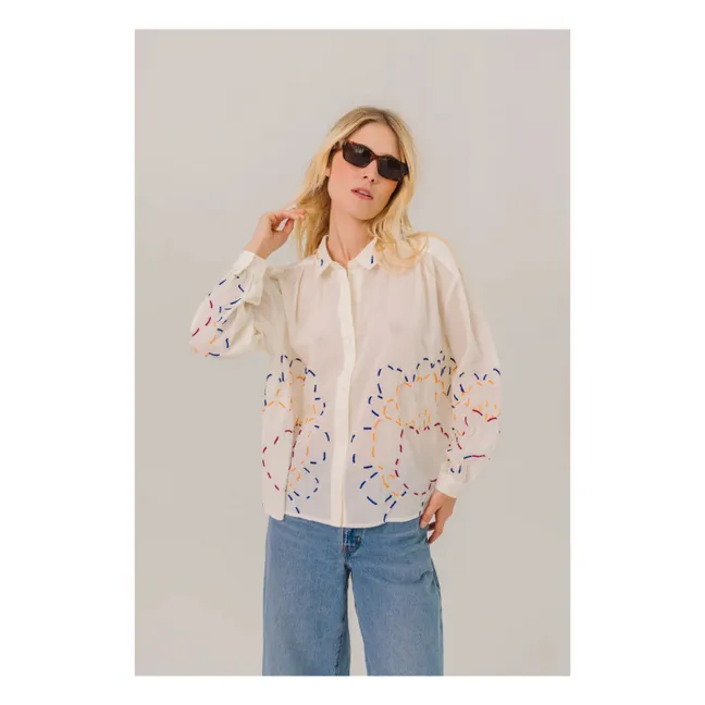 Camisa Ali Pivoine Voile de Coton | Blanco