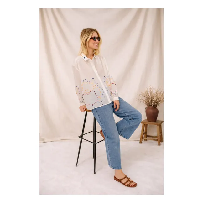 Camisa Ali Pivoine Voile de Coton | Blanco