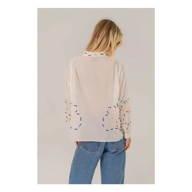 Camisa Ali Pivoine Voile de Coton | Blanco