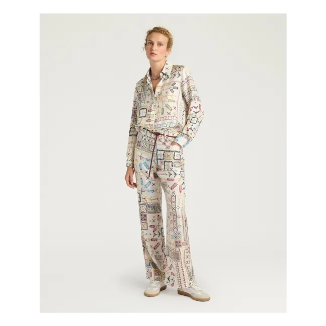 Ortiz Hose Seide | Cremefarben