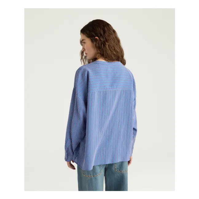 Prickly Stripes Blouse | Blue