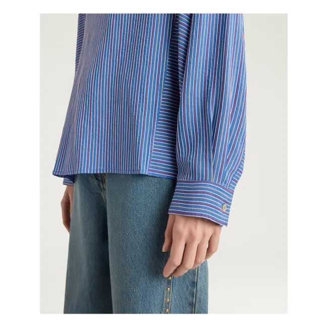 Prickly Stripes Blouse | Blue