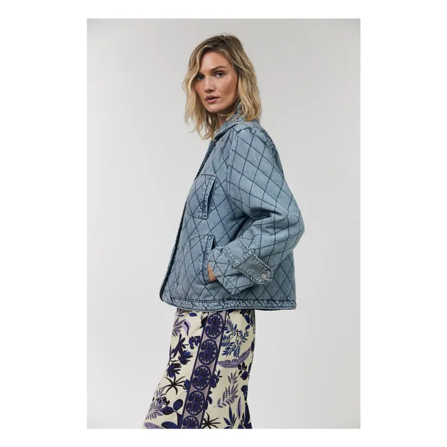 Veste Viola Matelassé Coton | Bleu jean