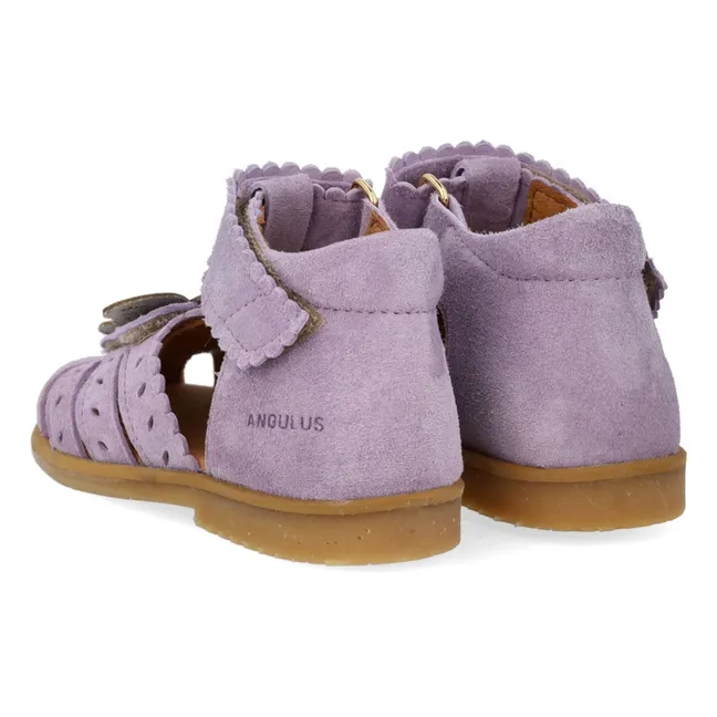 Sandalias de ante con forma de mariposa | Lila