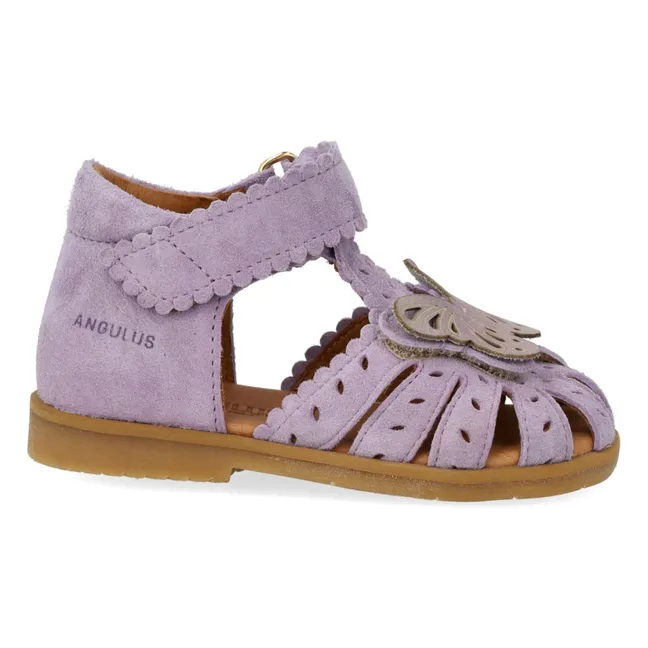 Sandalias de ante con forma de mariposa | Lila