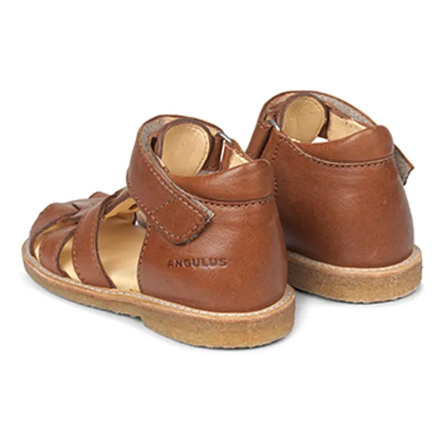 Sandales Cuir Tige Haute | Caramel