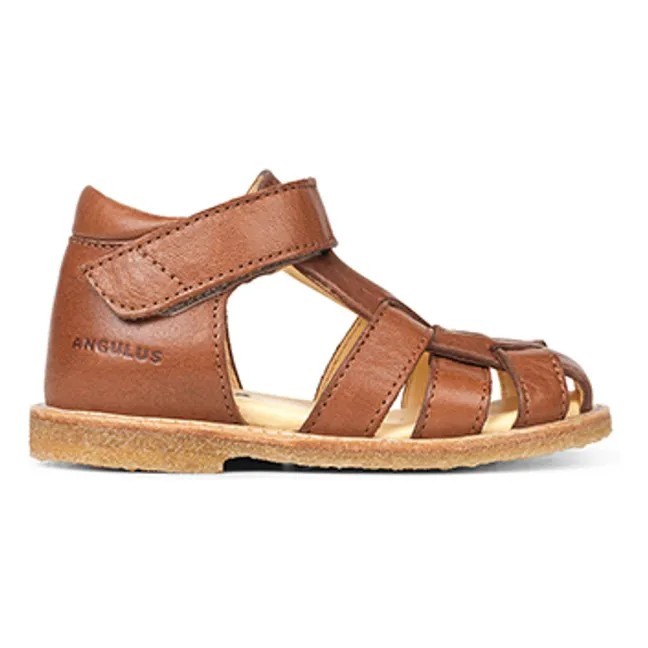 Sandales Cuir Tige Haute | Caramel