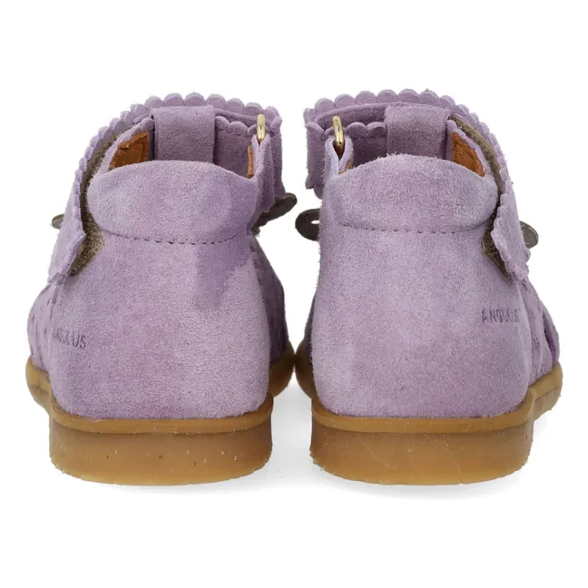 Sandalias de ante con forma de mariposa | Lila