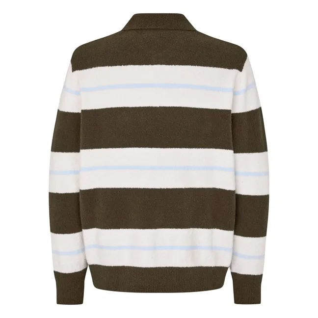 Polo Sanino Manches Longues Rayé | Khaki