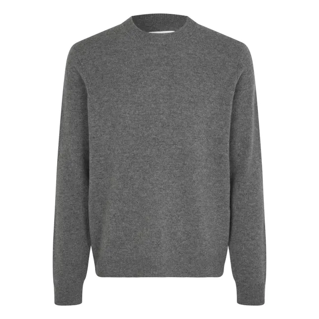 Isak Wool Round Neck Sweater | Grey