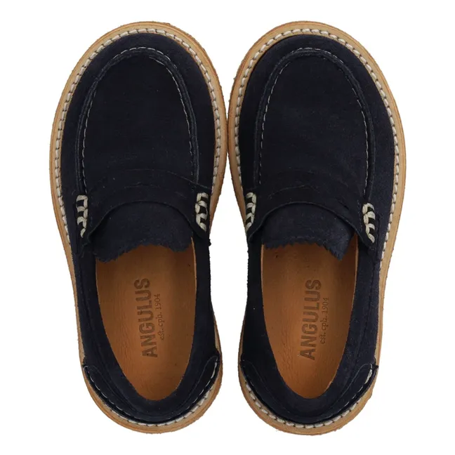 Suede loafers | Navy blue