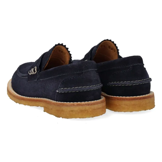 Suede loafers | Navy blue
