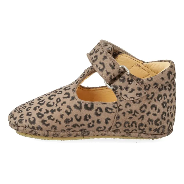 Zapatillas de ante leopardo | Marrón