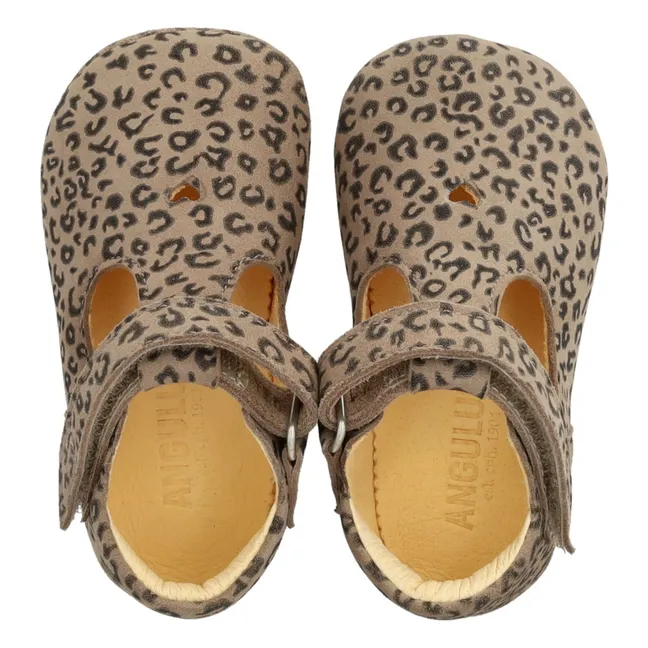 Leopard Suede Slippers | Brown