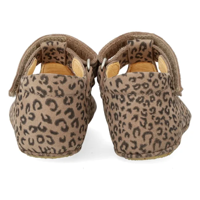 Leopard Suede Slippers | Brown