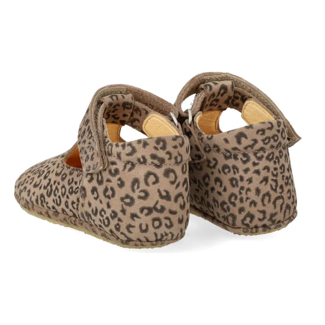 Leopard Suede Slippers | Brown