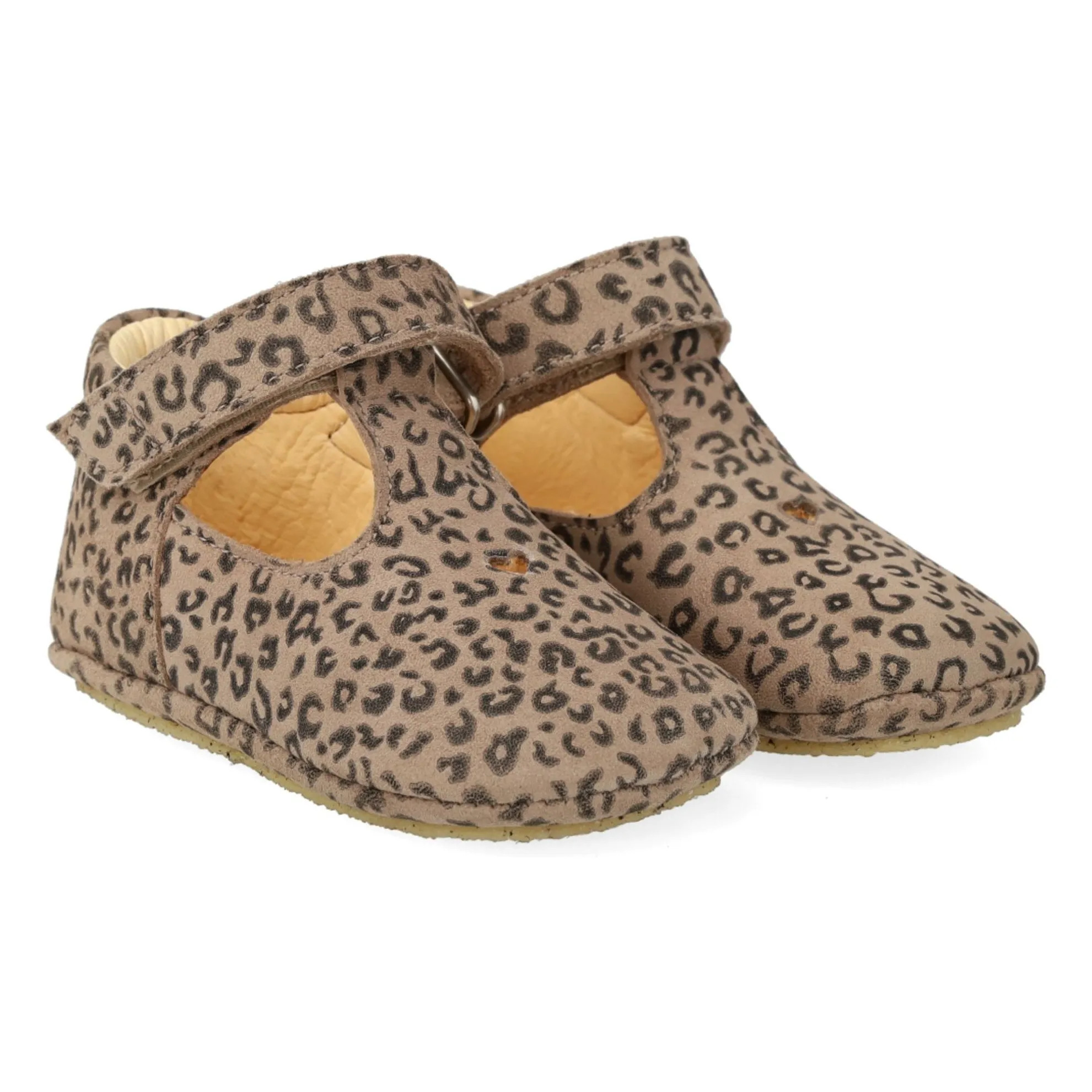 Angulus Brown Leopard Suede Slippers