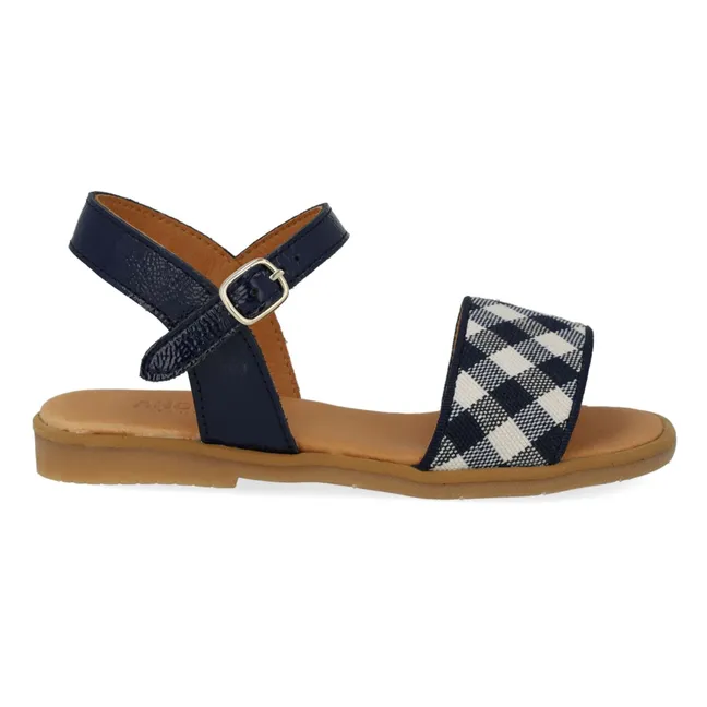 Sandales Carreaux | Bleu marine