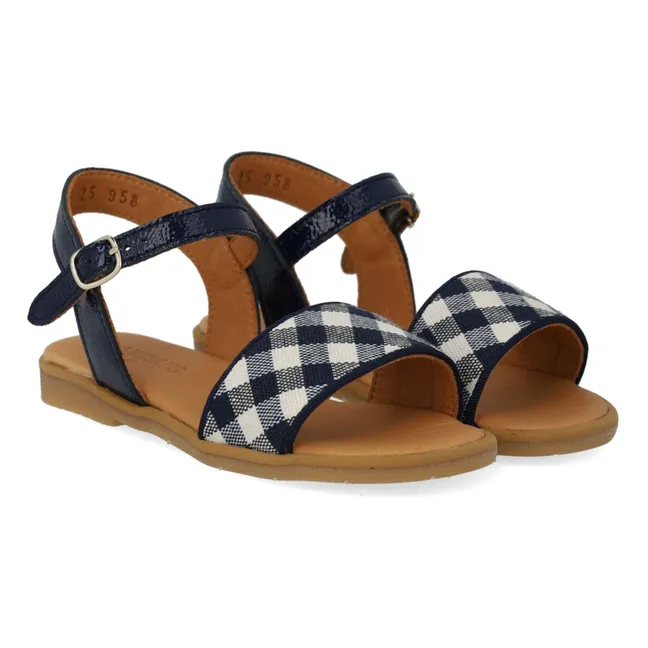Sandales Carreaux | Bleu marine