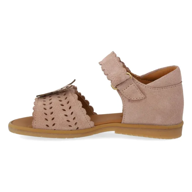 Sandales Papillon Daim | Rose pâle