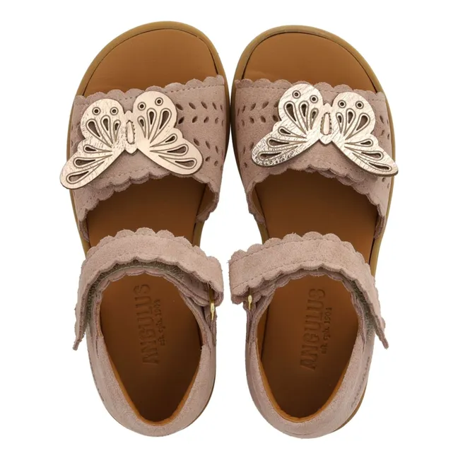 Sandales Papillon Daim | Rose pâle