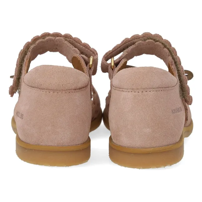Sandalias mariposa de ante | Rosa Pálido