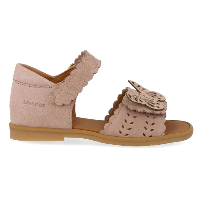 Sandalias mariposa de ante | Rosa Pálido