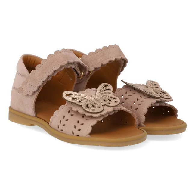 Sandalias mariposa de ante | Rosa Pálido