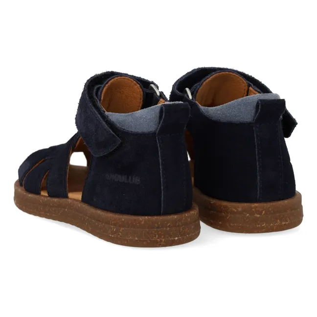 Sandales Scratchs Pêcheur Daim | Bleu marine