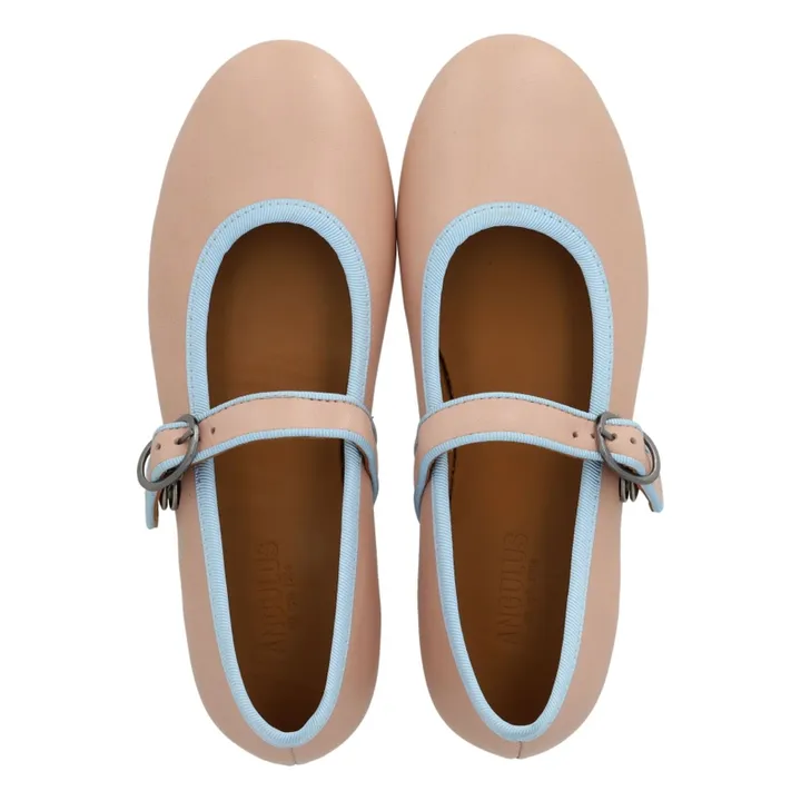 Bailarinas Mary Jane Rayas en contraste | Rosa Pálido- Imagen del producto n°4