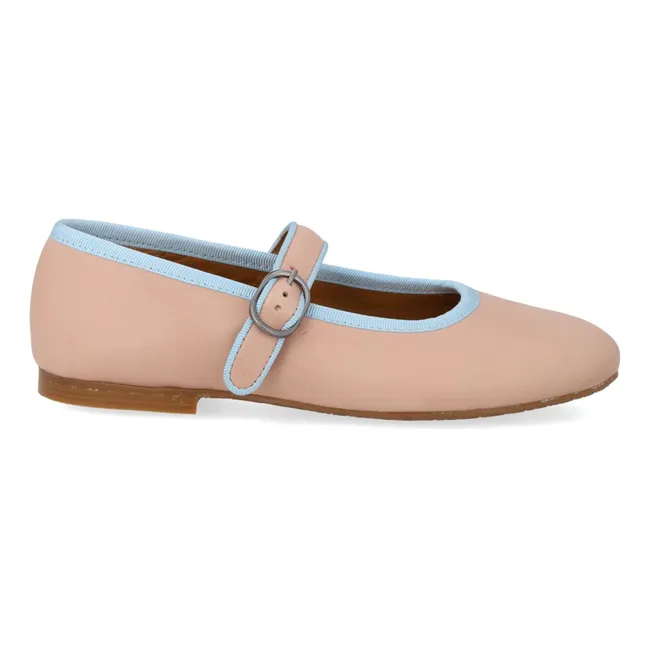 Mary Jane Ballerinas Kontrastreiche Streifen | Blassrosa