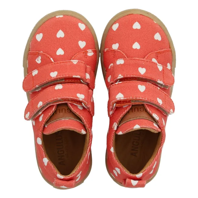 Mini Hearts Double Scratch Sneakers | Red