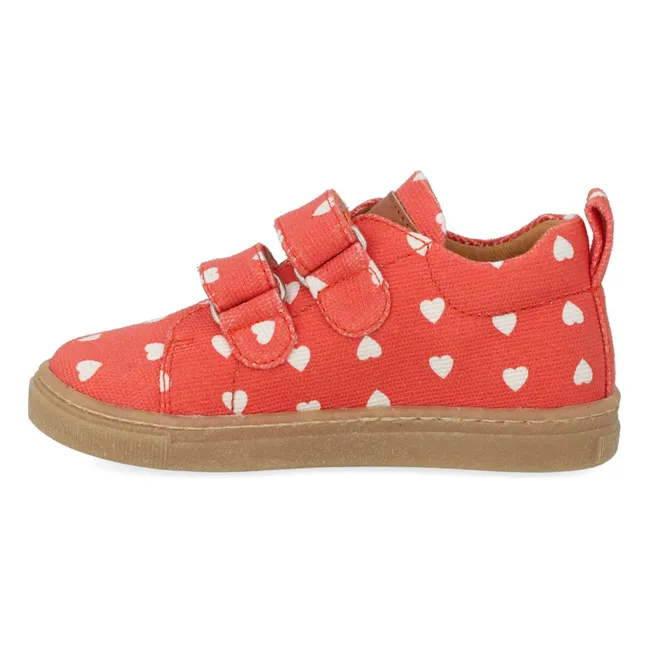 Mini Hearts Double Scratch Sneakers | Red