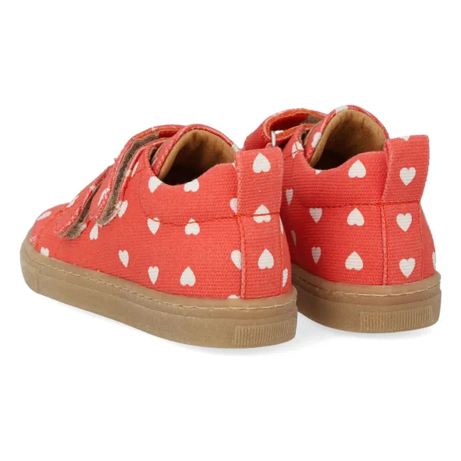 Mini Hearts Double Scratch Sneakers | Red
